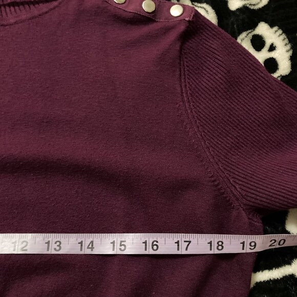ADDITION ELLE Vintage dark plum purple turtleneck sweater MEDIUM LARGE XL 1X top - Picture 9 of 15